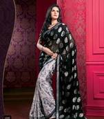 Black Chiffon Zareen Khan Designer Saree ..