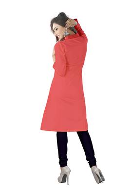 pink printed cotton kurti 4