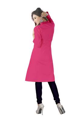 pink printed cotton kurti 4