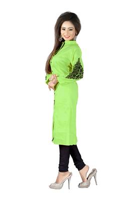 green printed georgette kurti 3