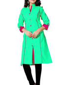 green printed cotton kurti