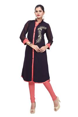 black printed rayon kurti 2