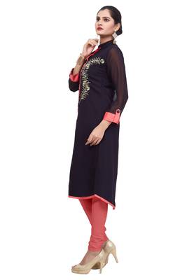 black printed rayon kurti 3