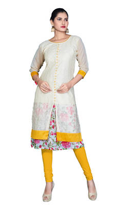 white printed cotton kurti 1
