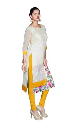 white printed cotton kurti 2