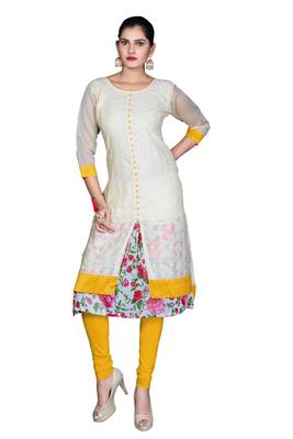white printed cotton kurti 4