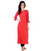 red printed crepe kurti