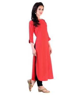 red printed crepe kurti 2
