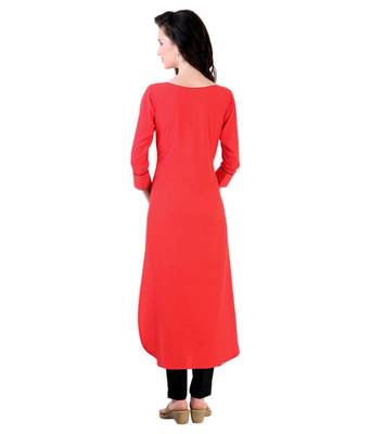 red printed crepe kurti 3