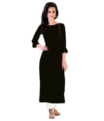 black printed crepe kurti 1