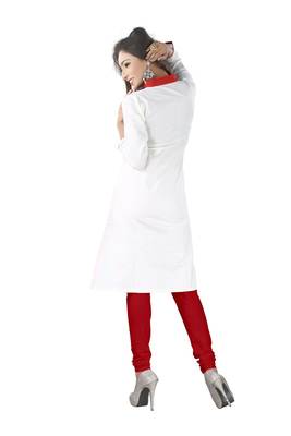 white printed crepe kurti 4