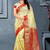 Beige woven pure nylon saree with blouse