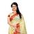 Beige woven pure nylon saree with blouse