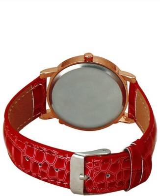 New Fashion red color stylist r women's wear Leather strap Quartz Wristwatch 2
