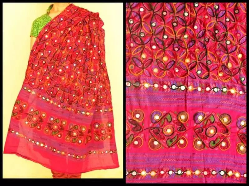 Purple cotton stole and dupattas