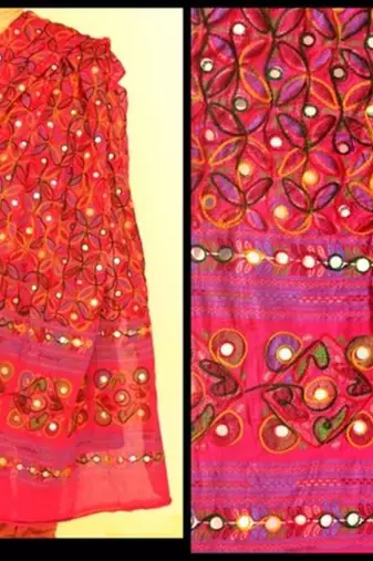 Purple cotton stole and dupattas