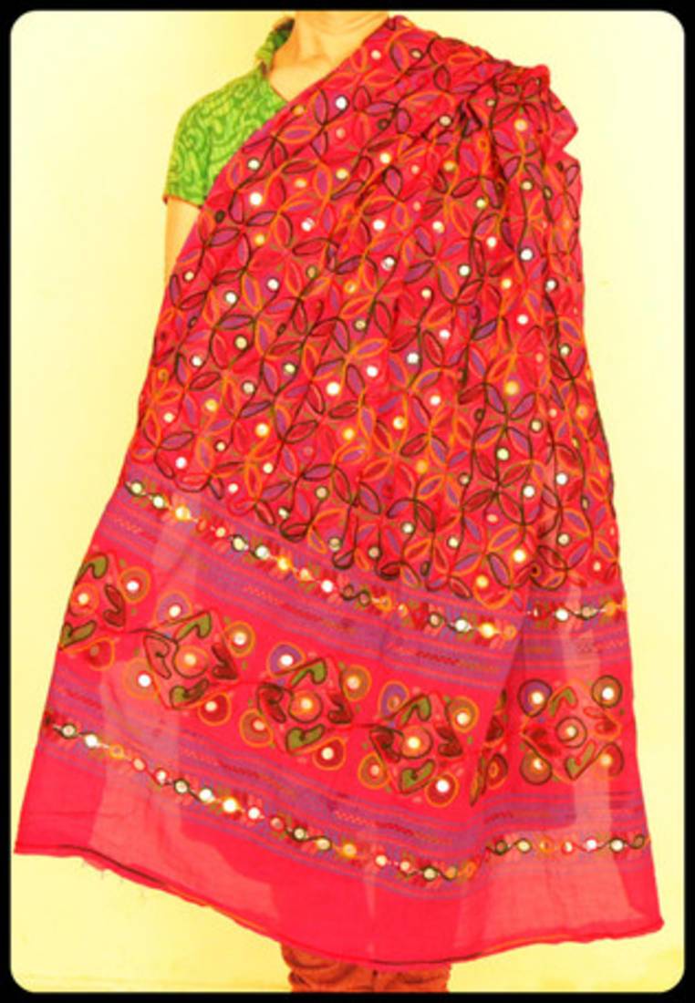 Purple cotton stole and dupattas