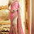 Light hot Pink embriodered Satin and super Net Saree with blouse