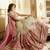 Light hot Pink embriodered Satin and super Net Saree with blouse
