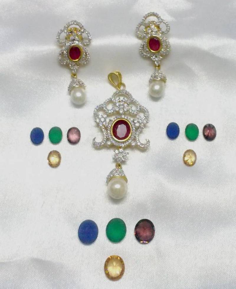 Shining Pearl & Sensuous CZ Ruby - 5 Colours