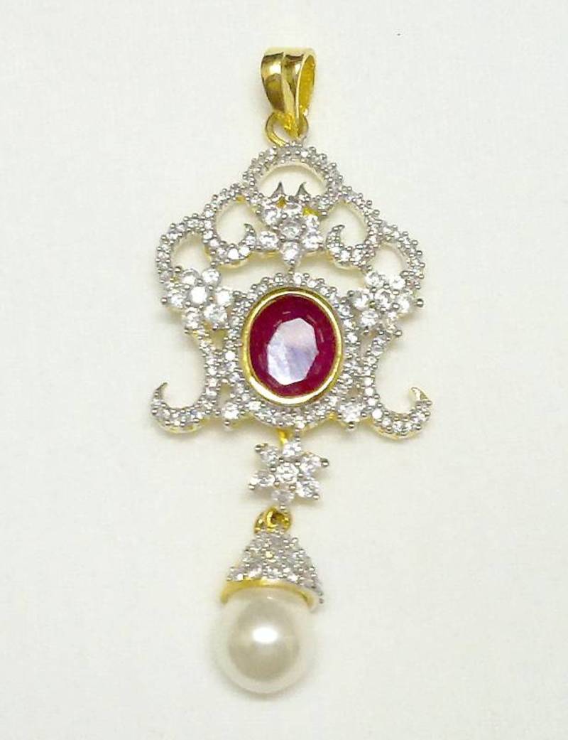 Shining Pearl & Sensuous CZ Ruby - 5 Colours