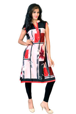 multicolor printed crepe stitched kurti 1