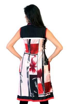 multicolor printed crepe stitched kurti 3
