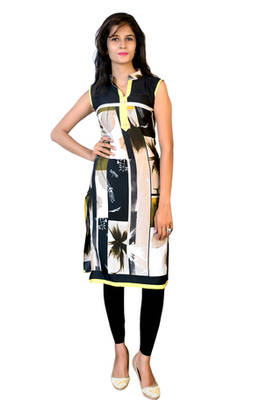 multicolor printed crepe stitched kurti 1