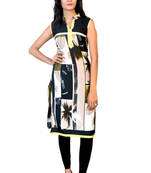 multicolor printed crepe stitched kurti