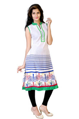 multicolor printed crepe stitched kurti 1