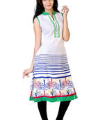multicolor printed crepe stitched kurti