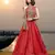 Red Embroidered Jacquard Unstitched Lehenga