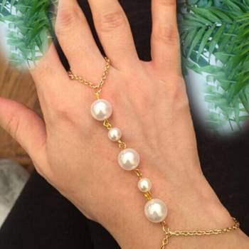 Pearl golden Chain Exclusive designer classic pretty haathful 1