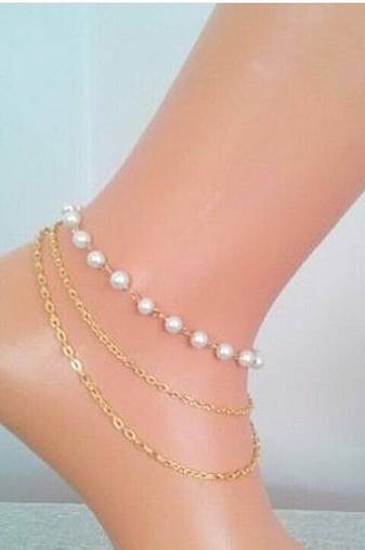 Pearl golden Chain Exclusive designer classic pretty Anklets