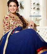 Sonali Bendre Navy Blue colour Georgette Anarkali Salwar Suite By Fabfiza