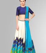 multicolor silk embroidered unstitched lehenga choli