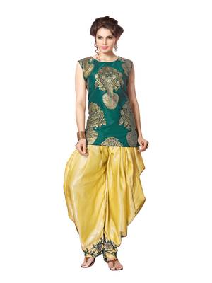 indo western dhoti pant and jacket by kmozi (Green and cream) 1
