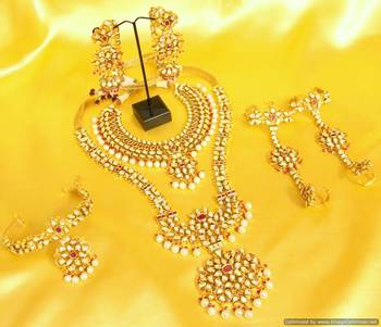 Ruby kundan meenakari royal bridal necklace set 1