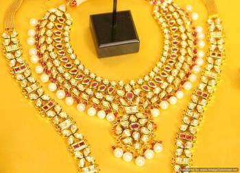 Ruby kundan meenakari royal bridal necklace set 3
