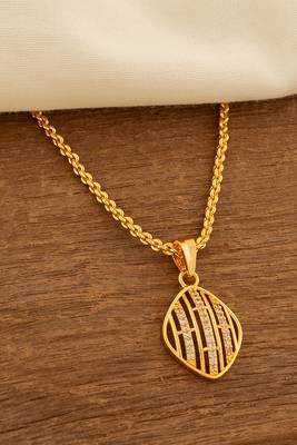 Short golden chain with diamond pendant one gram gold 1