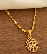 Short golden chain with diamond pendant one gram gold