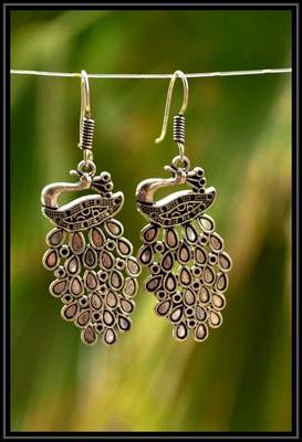 Silver metallic danglers drops 2