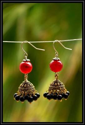 Multicolor metallic jhumkas 1
