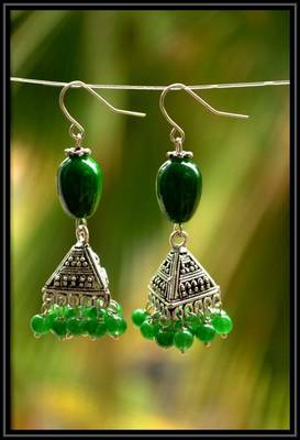 Multicolor metallic jhumkas 1