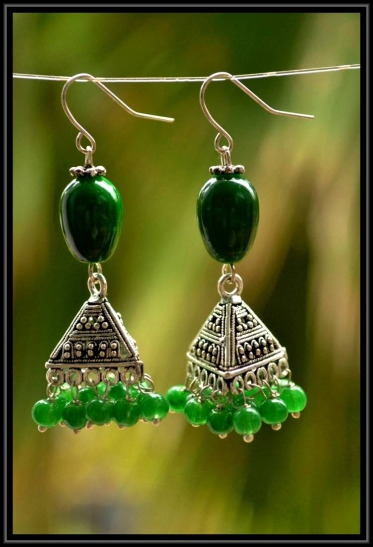 Multicolor metallic jhumkas