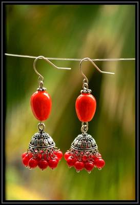 Multicolor metallic jhumkas 1