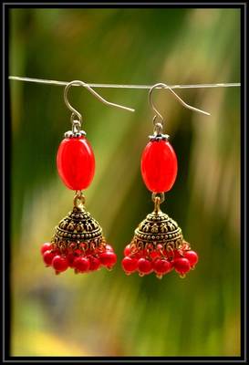 Multicolor metallic jhumkas 3