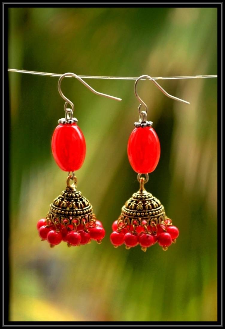 Multicolor metallic jhumkas