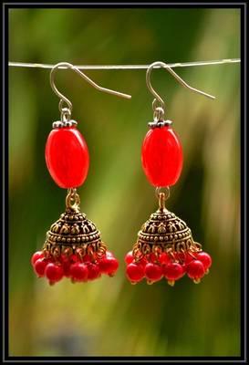 Multicolor metallic jhumkas 4