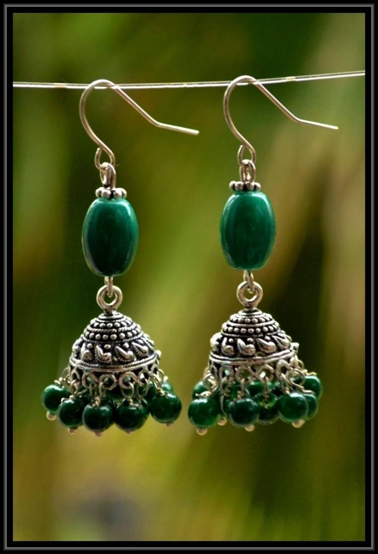 Multicolor metallic jhumkas